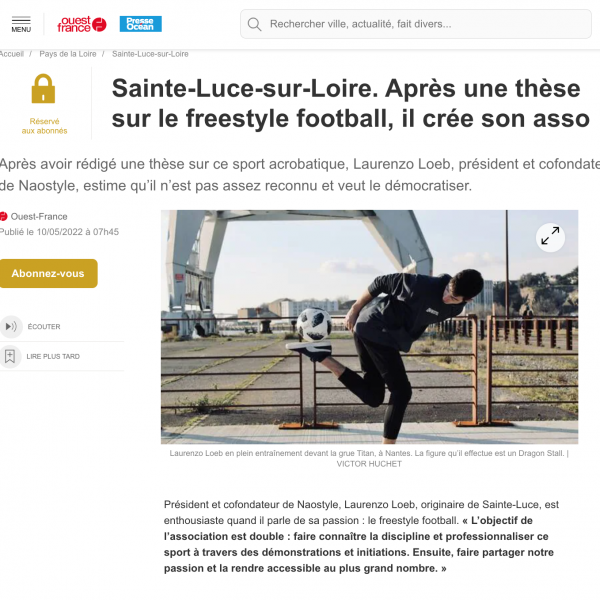 naostyle-article-presse-ouest-france-interview-lorenzo-loeb-freestyle-football-nantes